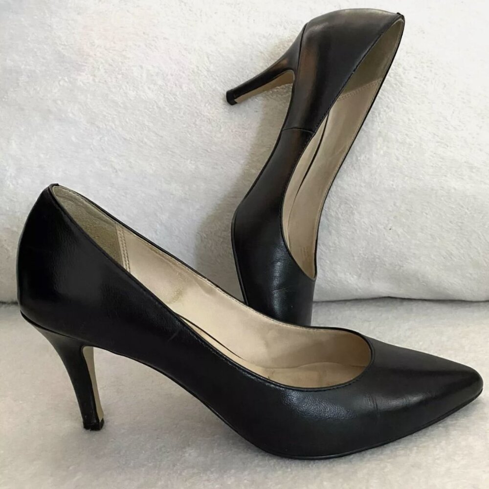Cole Haan Grand OS Juliana Black Kidskin Leather Pumps Size 7.5